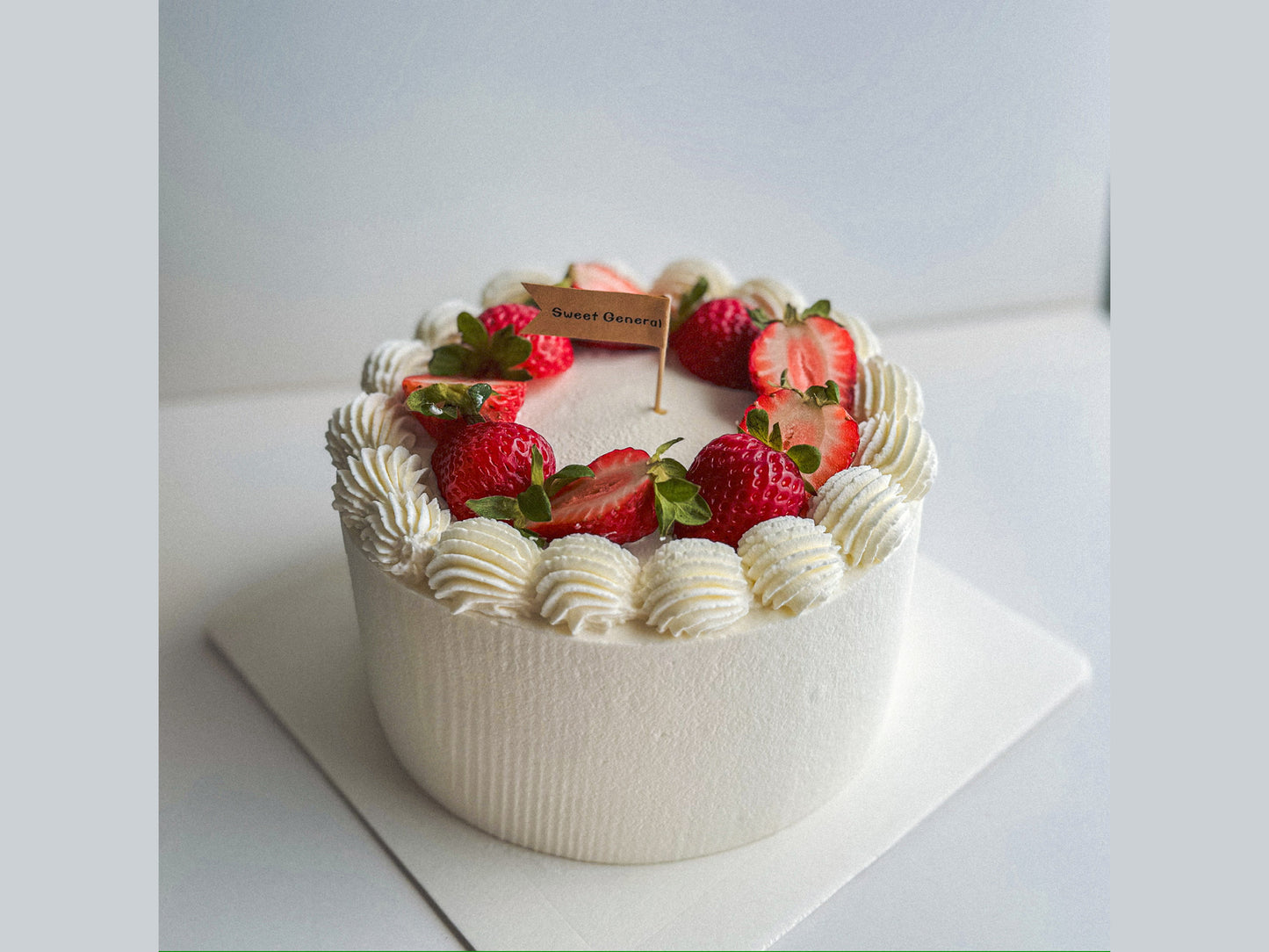 Strawberry whipping cream cake