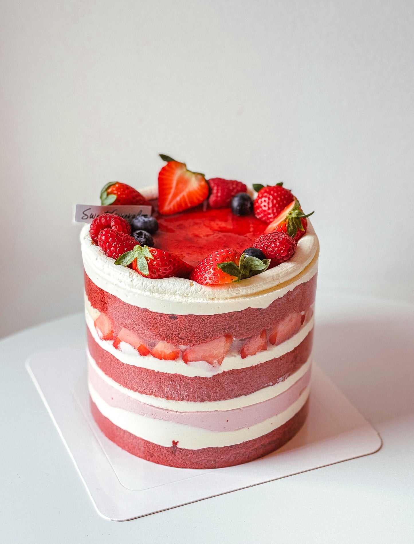 Red Velvet Strawberry Cake